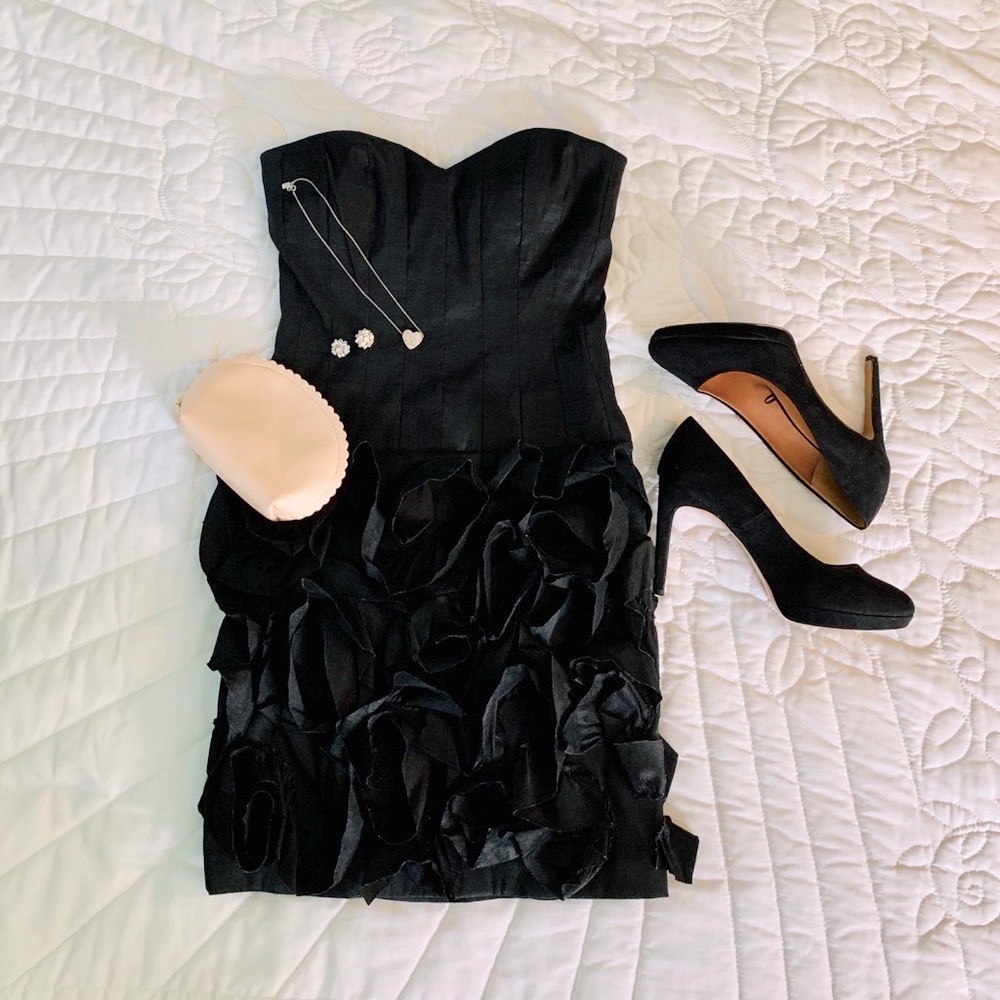 Max and Cleo Black Strapless Cassie Dress